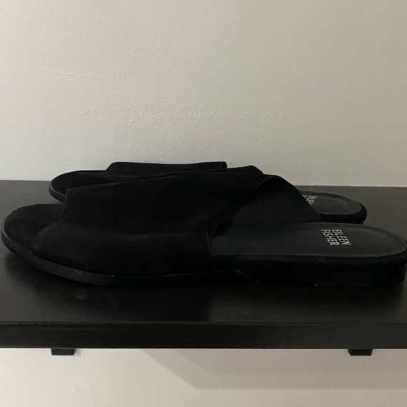 Eileen Fisher Shoes - Eileen Fisher Black Stretchy Slip On Sandals Women's Size 7 1/2